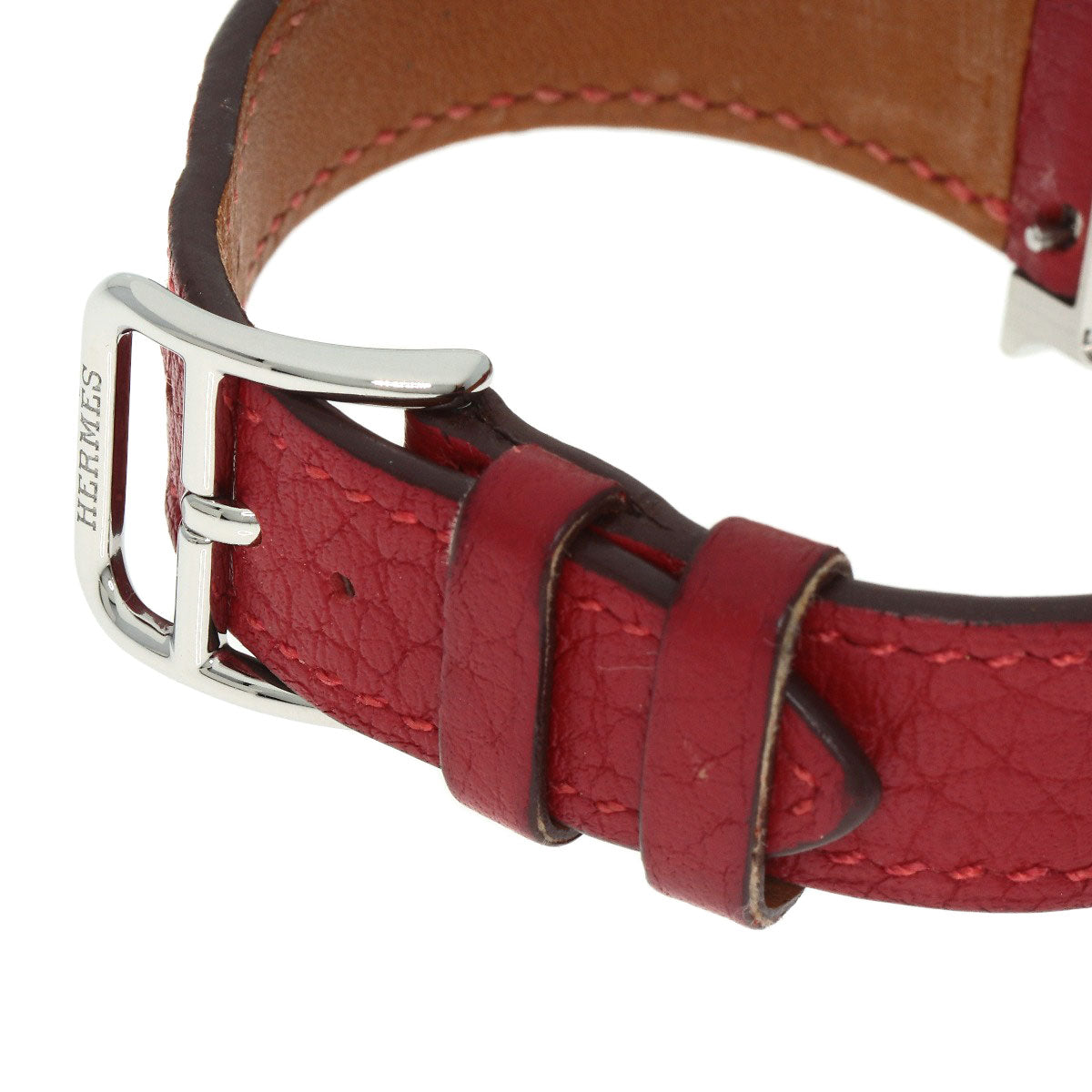 HERMES Watches Quartz HH11.210 Stainless Steel, Leather Silver H watch white dial Women Used