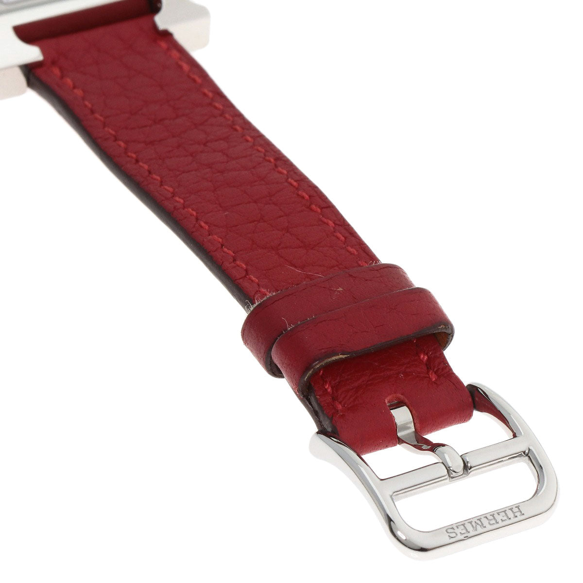 HERMES Watches Quartz HH11.210 Stainless Steel, Leather Silver H watch white dial Women Used