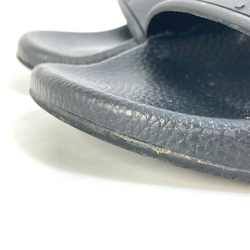 GUCCI Sandals 573922 rubber black Flat petanko GG Women's Slide Sandals mens 39 Used