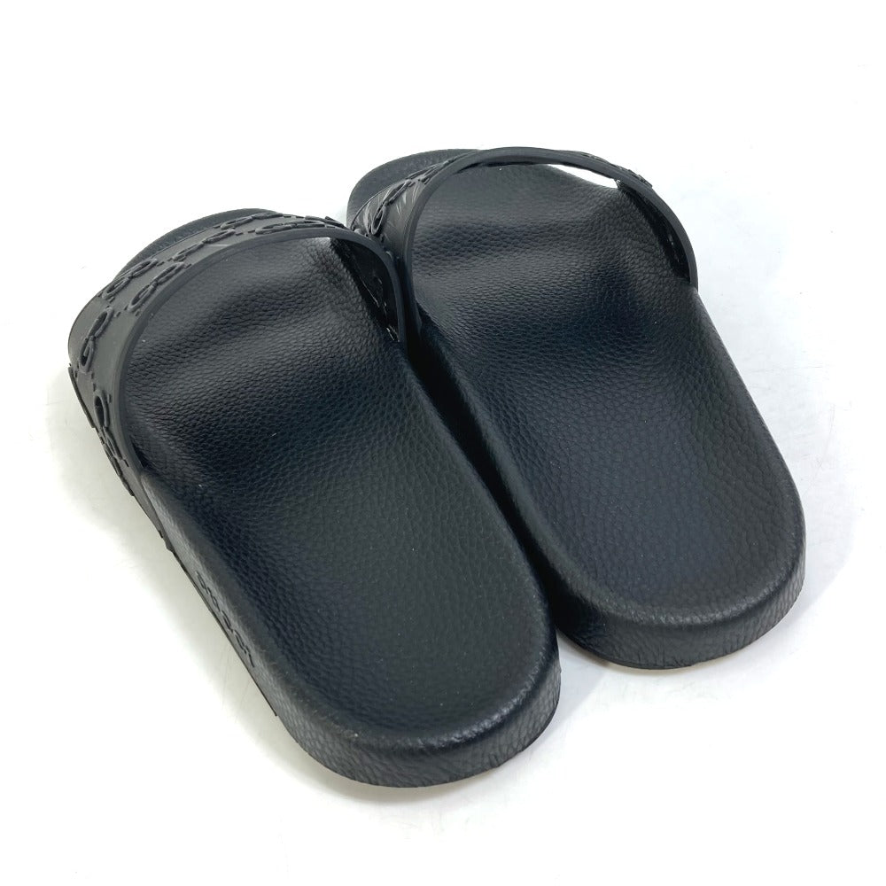 GUCCI Sandals 573922 rubber black Flat petanko GG Women's Slide Sandals mens 39 Used