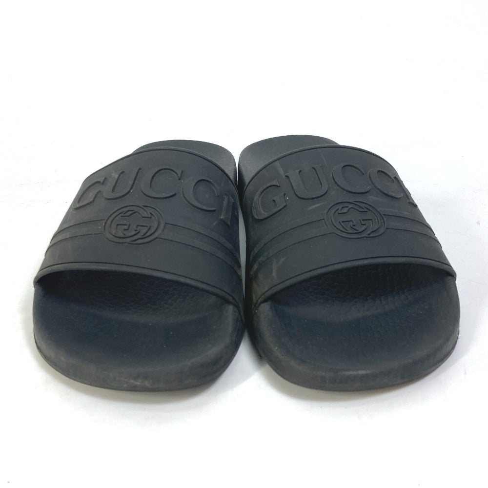 GUCCI Sandals 525140 rubber black Beach sandal logo slide Women 37 Used