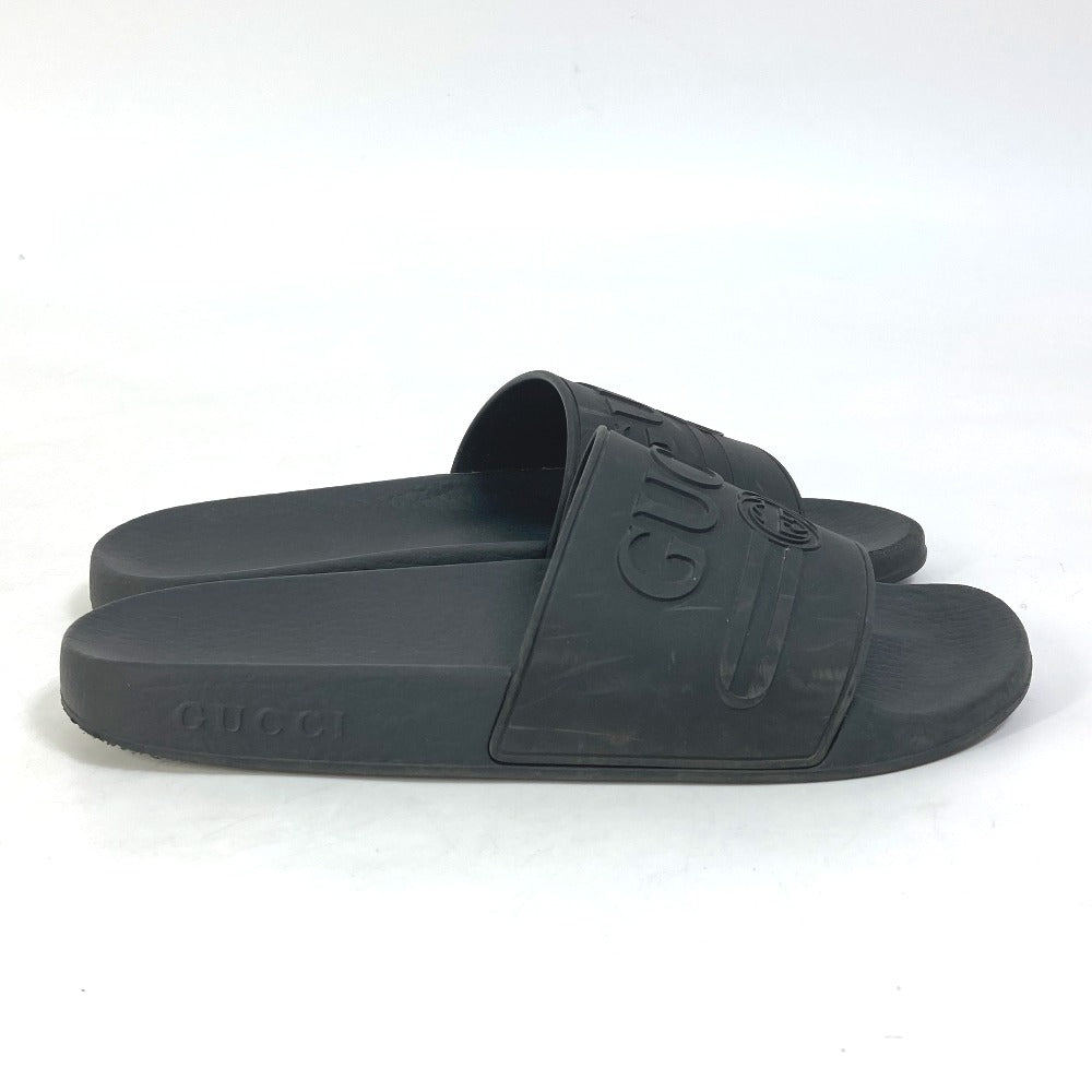 GUCCI Sandals 525140 rubber black Beach sandal logo slide Women 37 Used