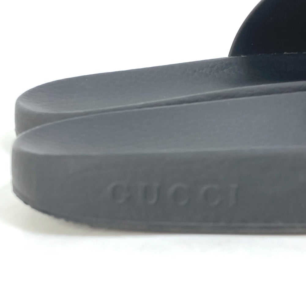 GUCCI Sandals 525140 rubber black Beach sandal logo slide Women 37 Used