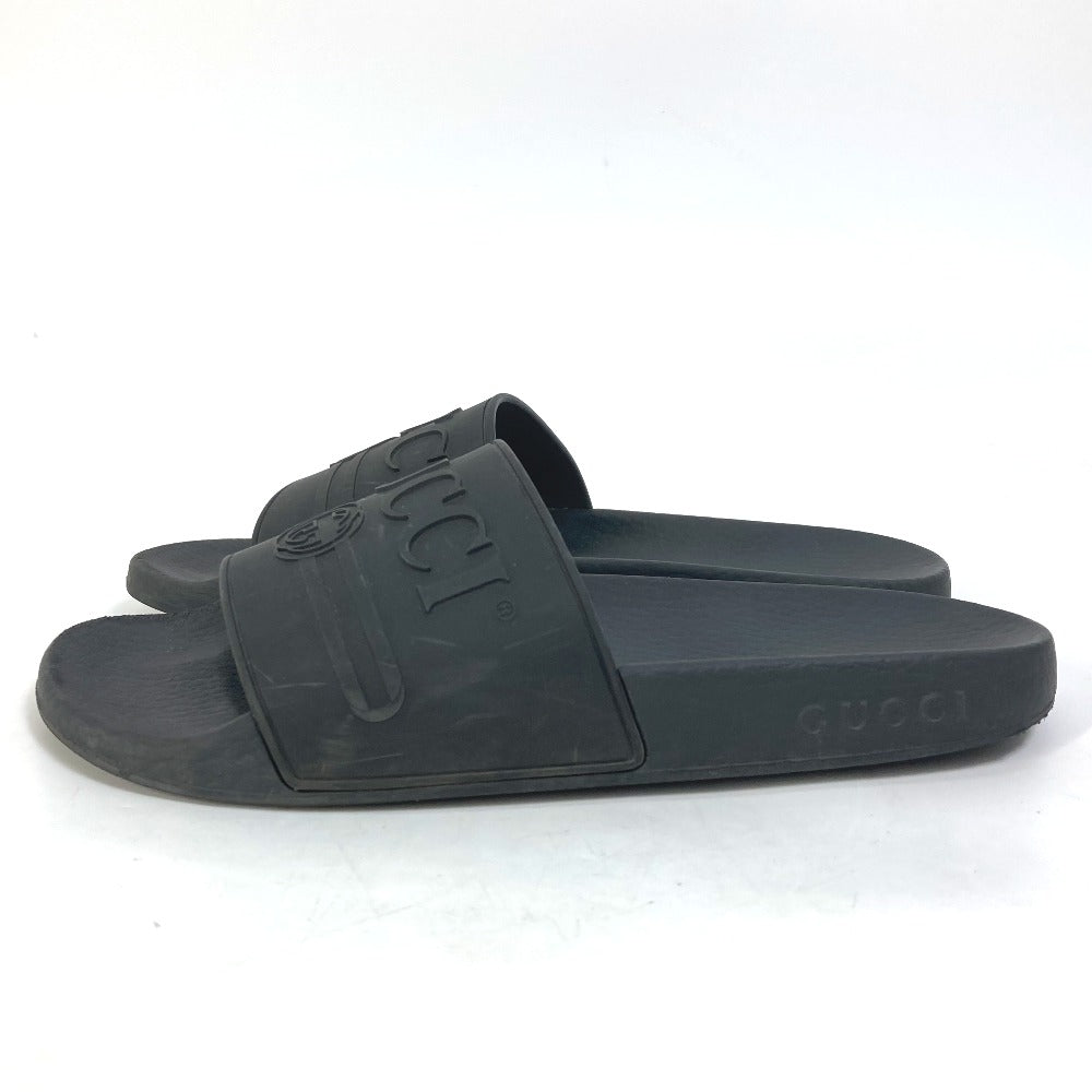 GUCCI Sandals 525140 rubber black Beach sandal logo slide Women 37 Used