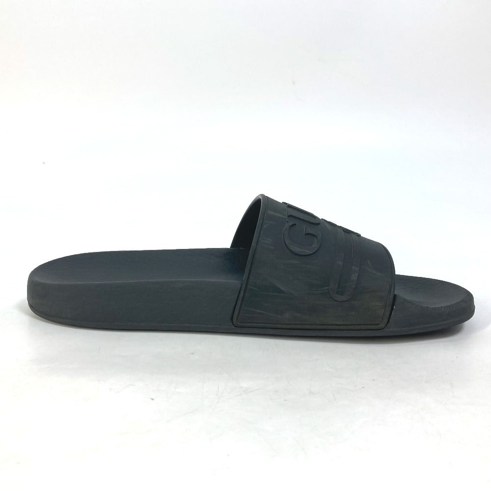 GUCCI Sandals 525140 rubber black Beach sandal logo slide Women 37 Used