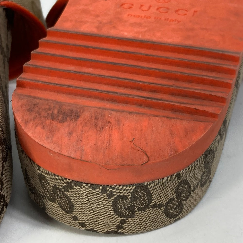 GUCCI Sandals 679947 Canvas, GG Canvas Orange North Face THE NORTH FACE collaboration logo GG mens 41 Used