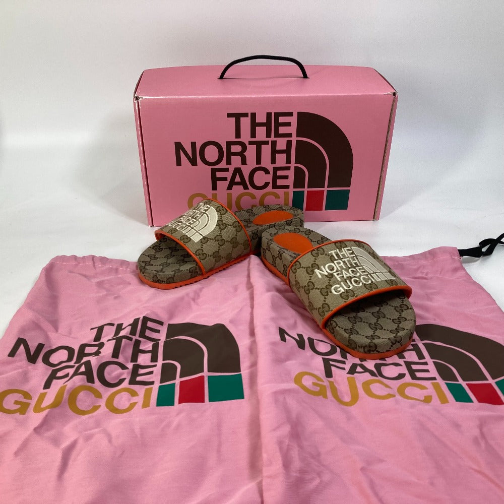 GUCCI Sandals 679947 Canvas, GG Canvas Orange North Face THE NORTH FACE collaboration logo GG mens 41 Used