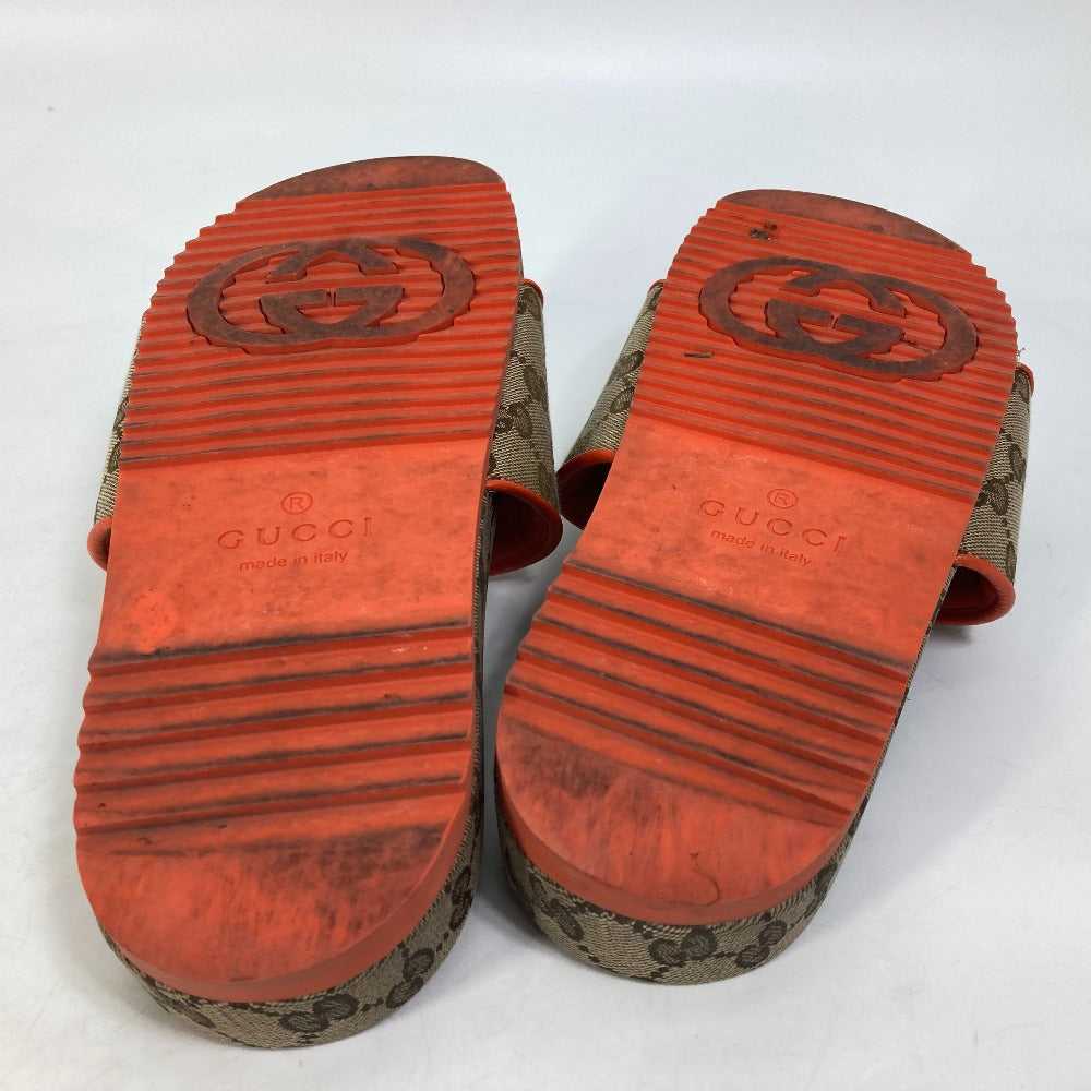 GUCCI Sandals 679947 Canvas, GG Canvas Orange North Face THE NORTH FACE collaboration logo GG mens 41 Used