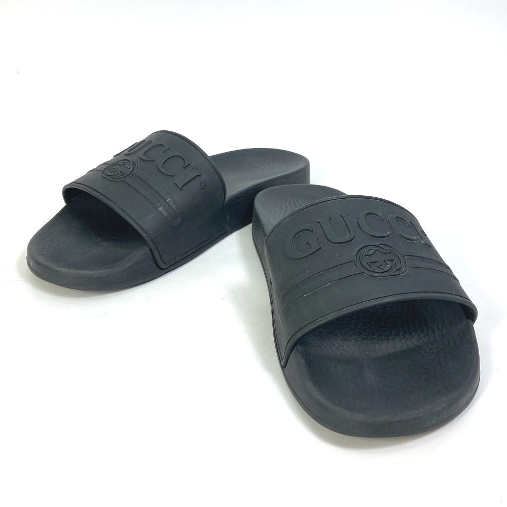 GUCCI Sandals 522887 rubber black logo slide Women 7 Used