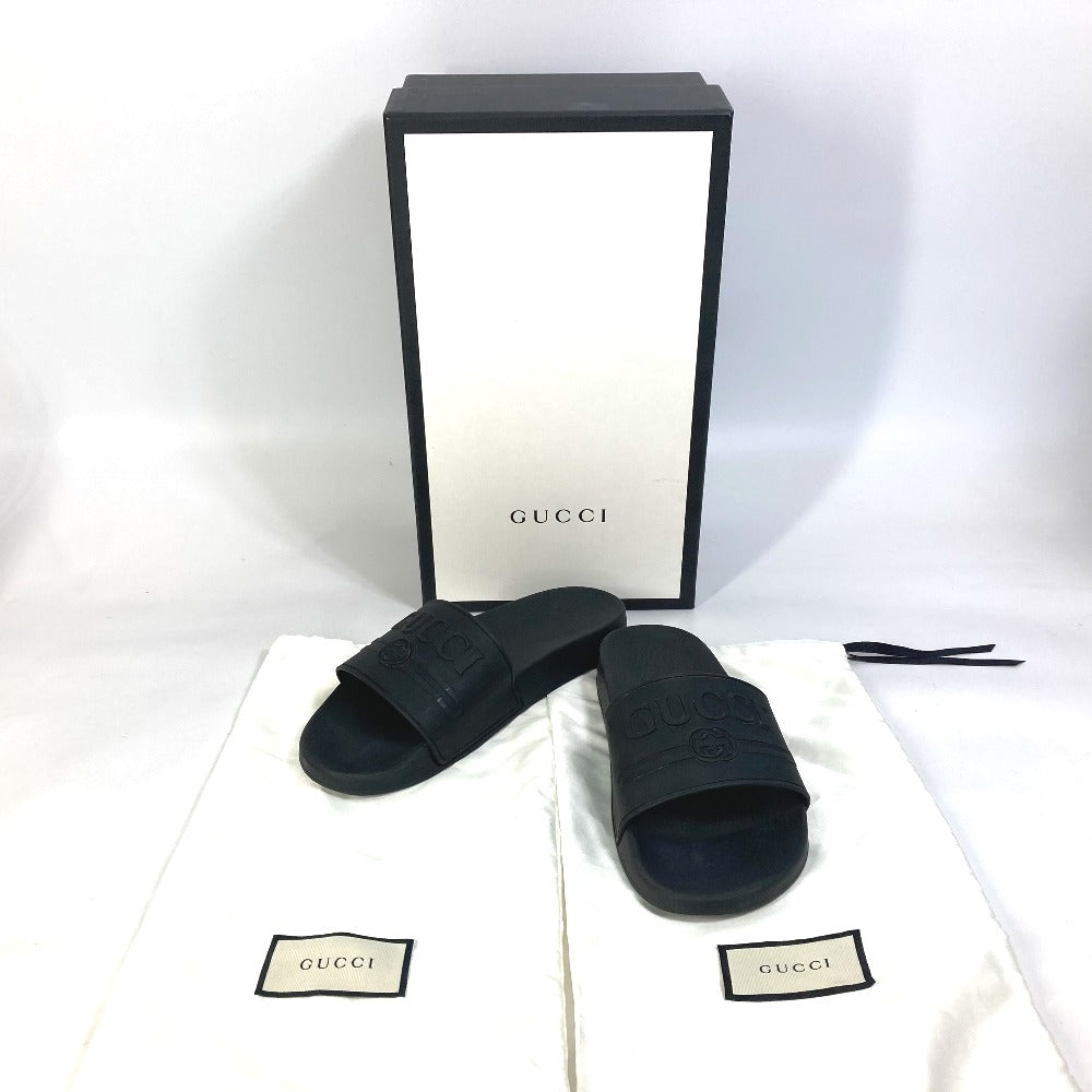 GUCCI Sandals 522887 rubber black logo slide Women 7 Used