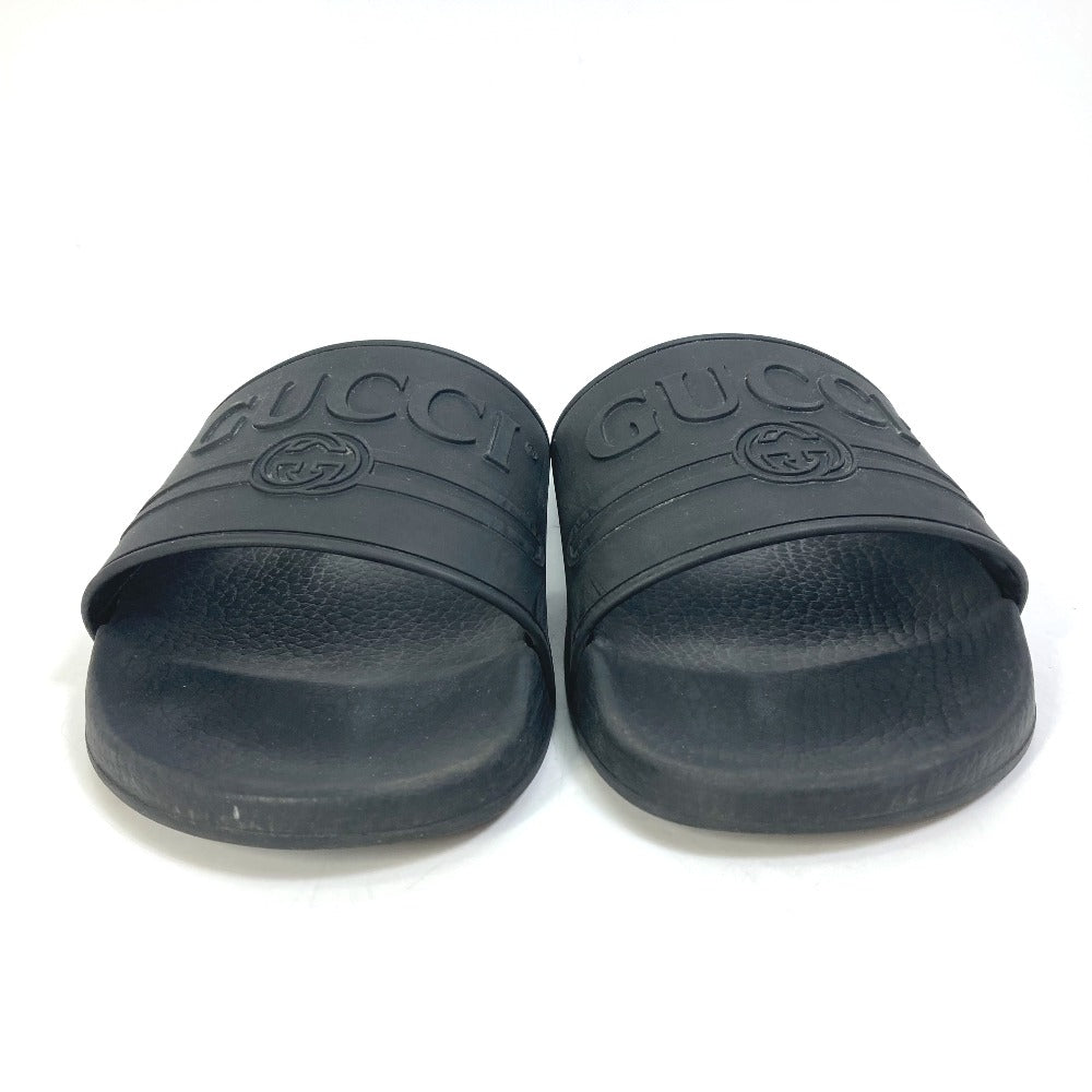 GUCCI Sandals 522887 rubber black logo slide Women 7 Used