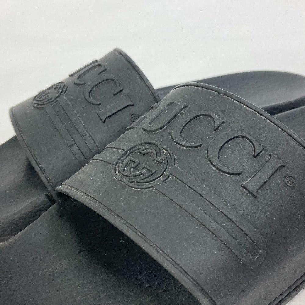 GUCCI Sandals 522887 rubber black logo slide Women 7 Used