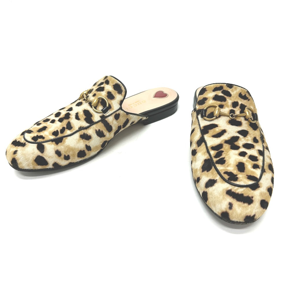GUCCI Sandals 476250 Harako beige Leopard leopard print leopard Horsebit Women 36 Used