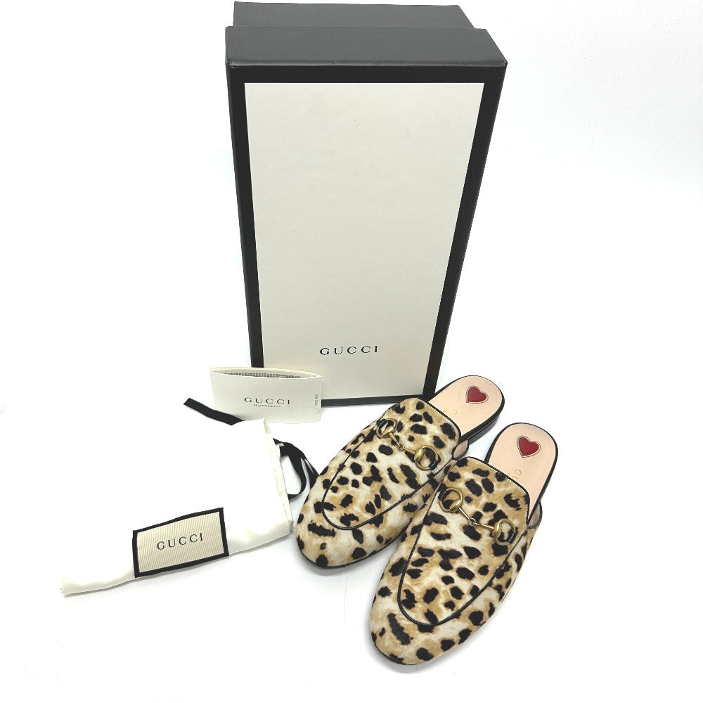 GUCCI Sandals 476250 Harako beige Leopard leopard print leopard Horsebit Women 36 Used