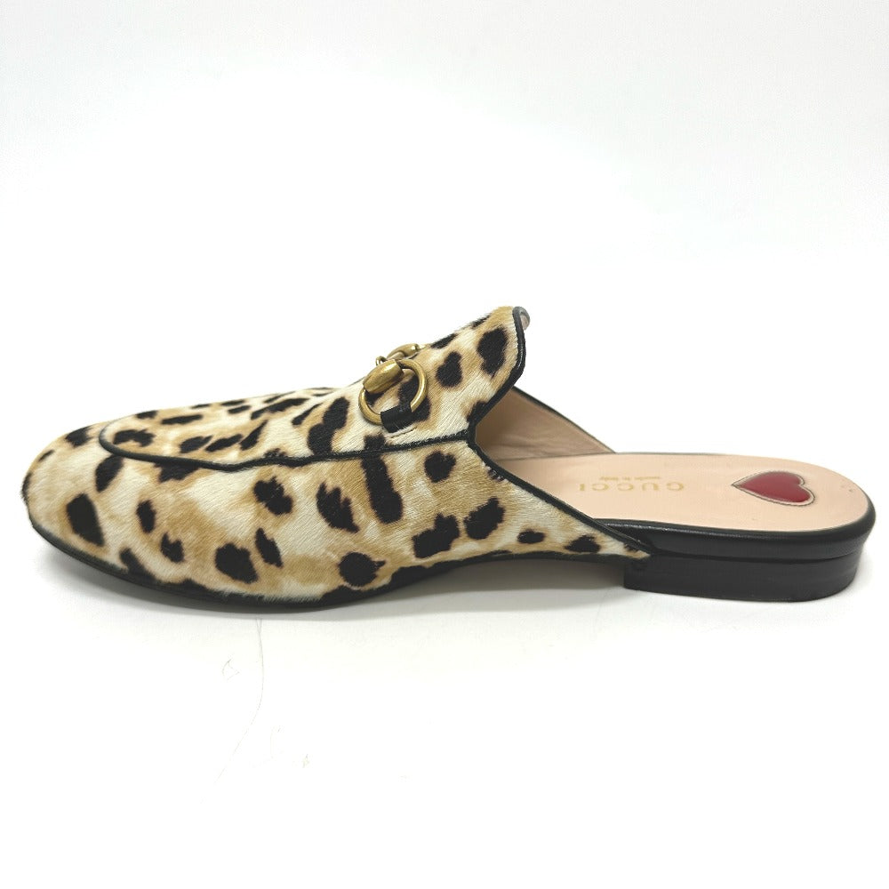 GUCCI Sandals 476250 Harako beige Leopard leopard print leopard Horsebit Women 36 Used