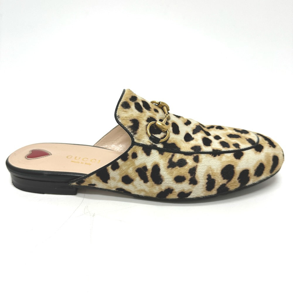 GUCCI Sandals 476250 Harako beige Leopard leopard print leopard Horsebit Women 36 Used