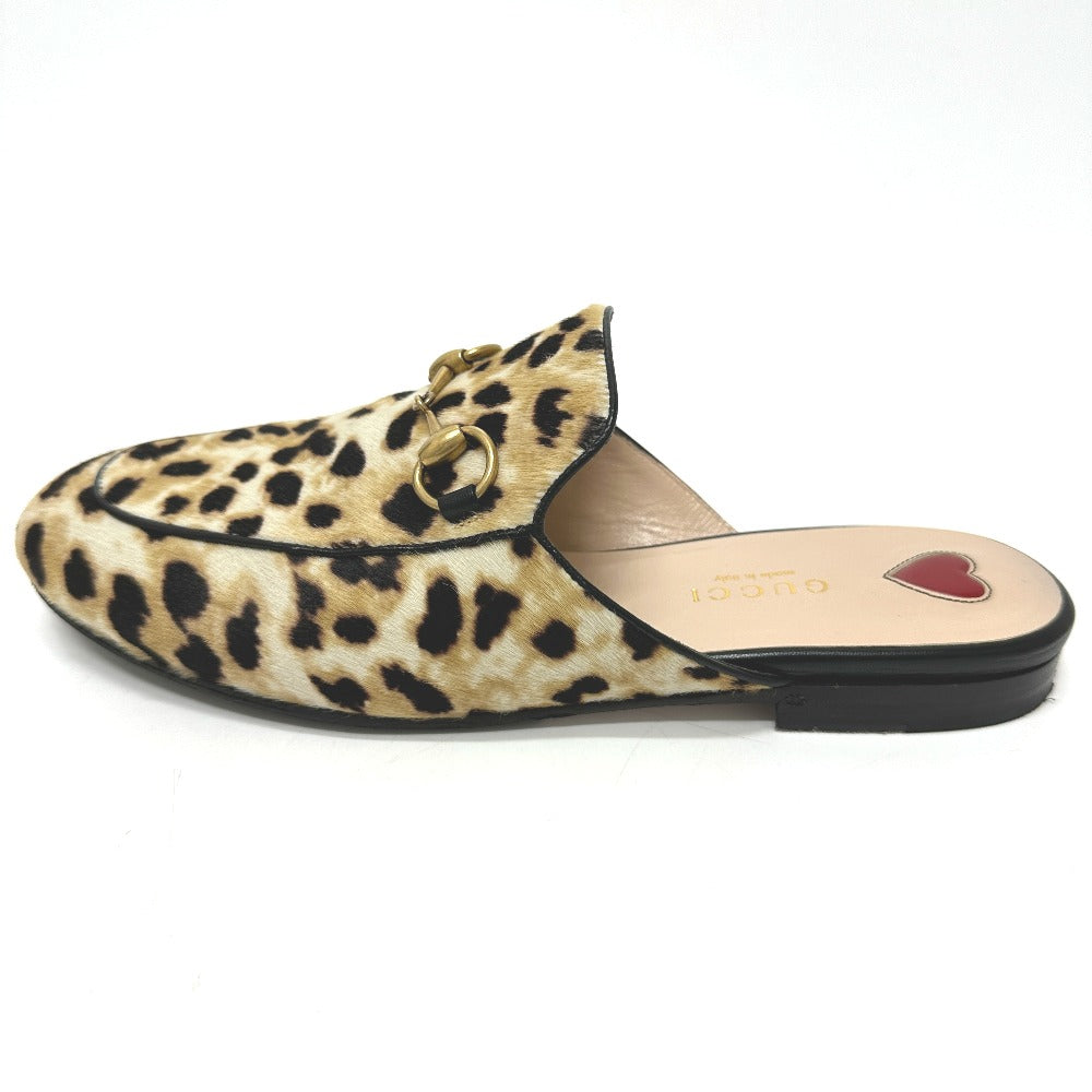 GUCCI Sandals 476250 Harako beige Leopard leopard print leopard Horsebit Women 36 Used