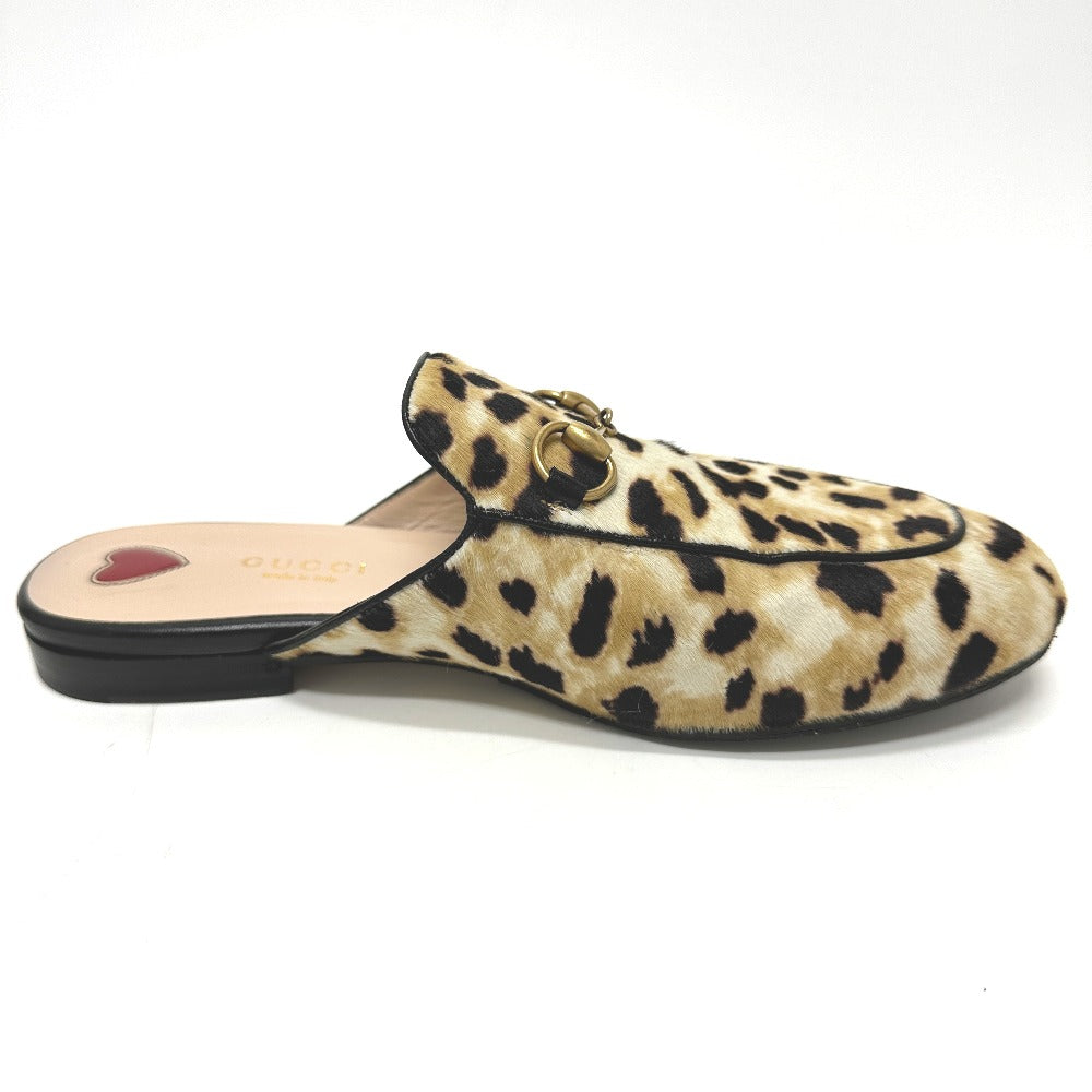 GUCCI Sandals 476250 Harako beige Leopard leopard print leopard Horsebit Women 36 Used