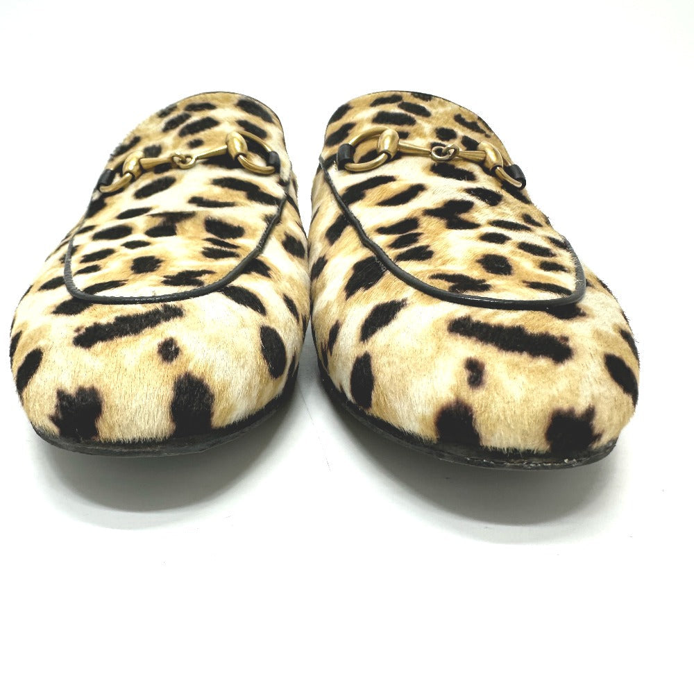 GUCCI Sandals 476250 Harako beige Leopard leopard print leopard Horsebit Women 36 Used