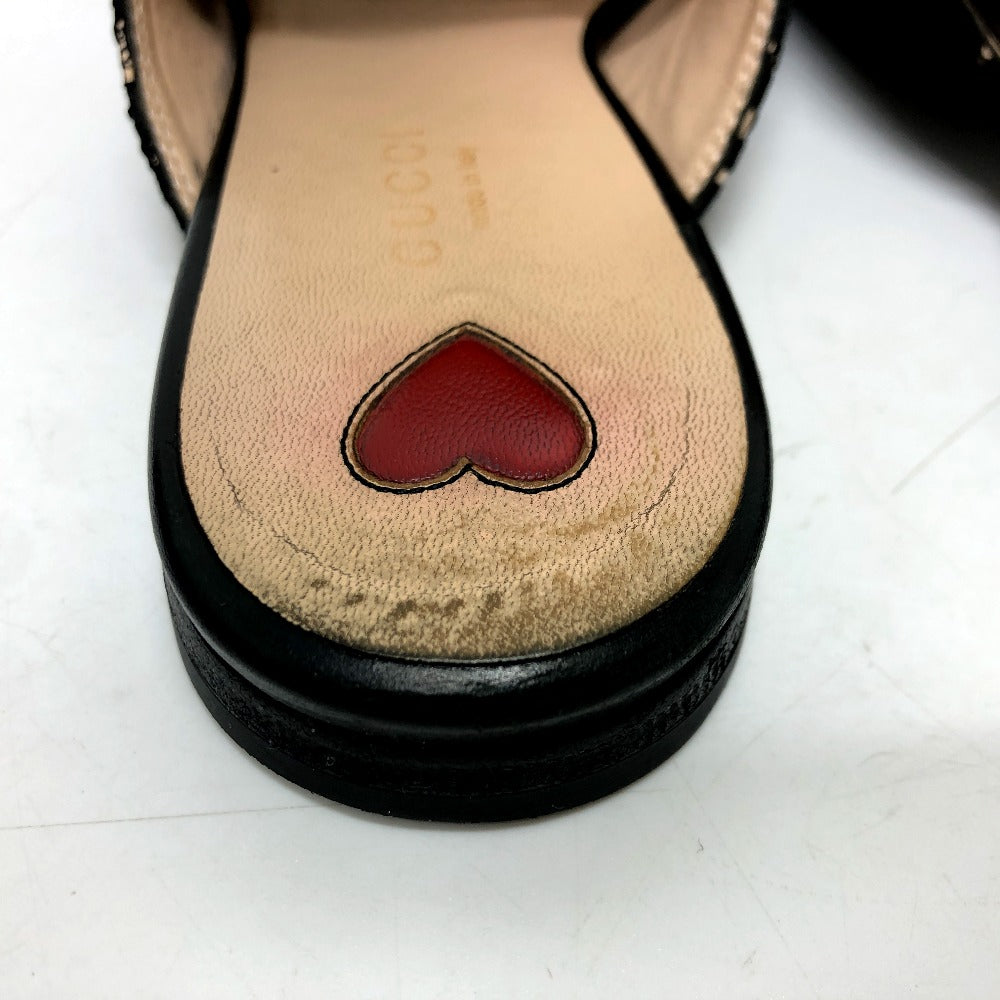 GUCCI Sandals 475094 Lace, Leather black Race Horsebit Women 36 Used