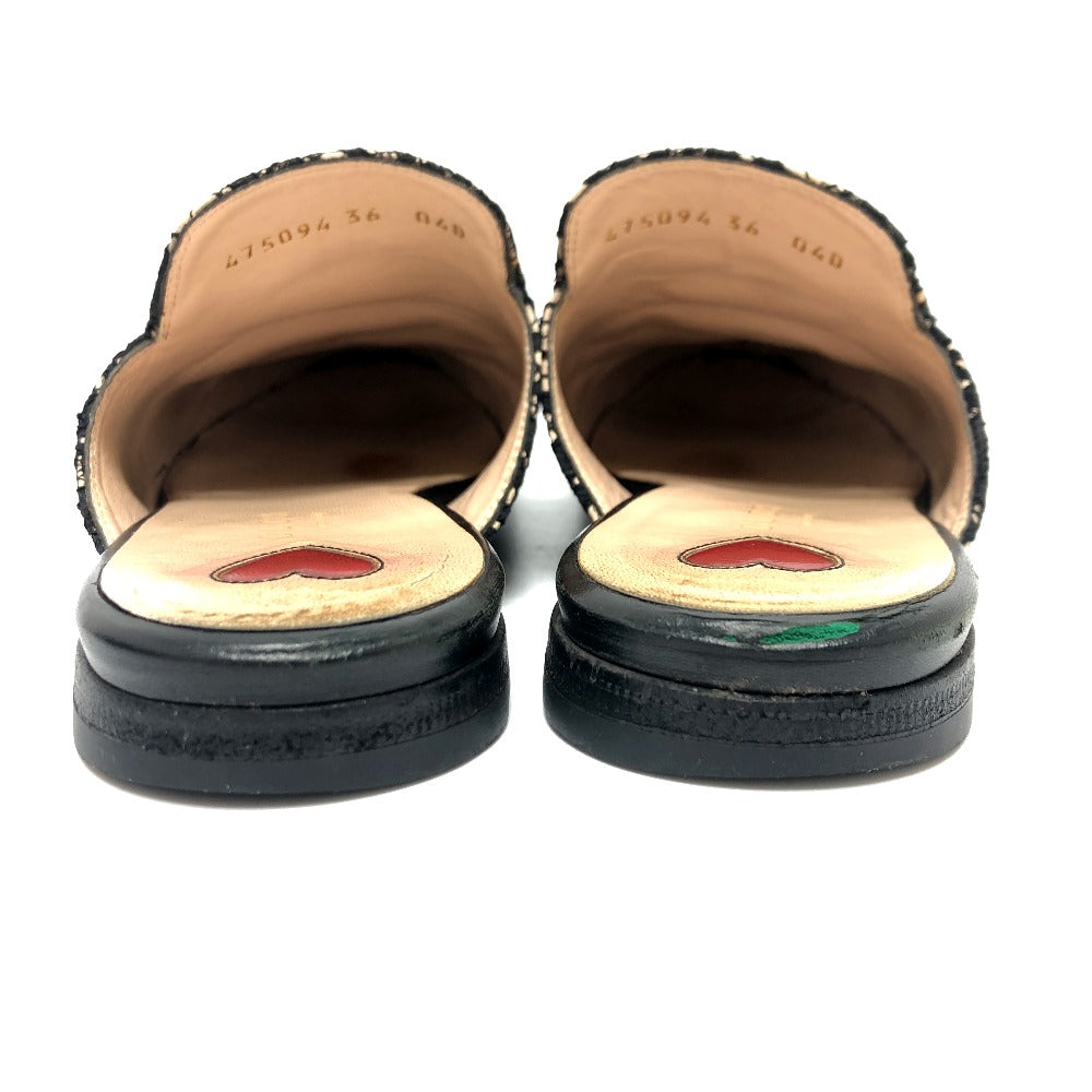 GUCCI Sandals 475094 Lace, Leather black Race Horsebit Women 36 Used