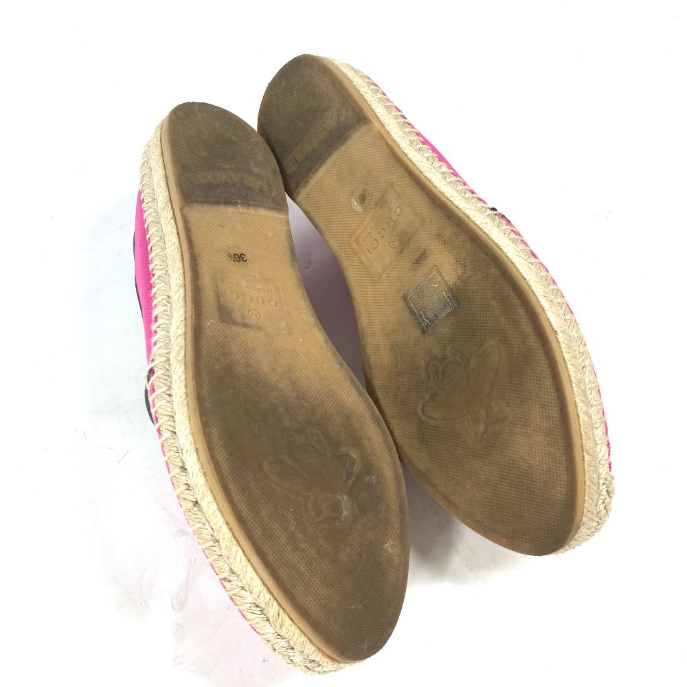 GUCCI 525882 canvas pink logo flat shoes 36.5