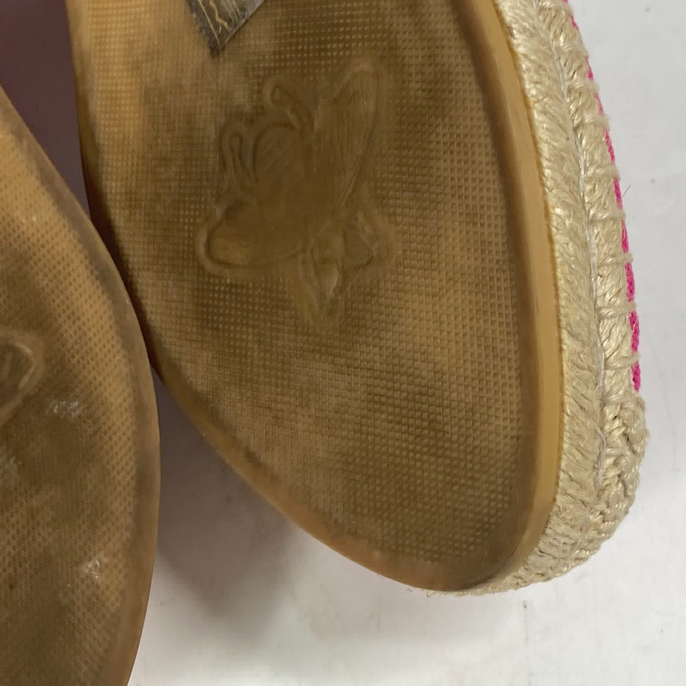 GUCCI 525882 canvas pink logo flat shoes 36.5
