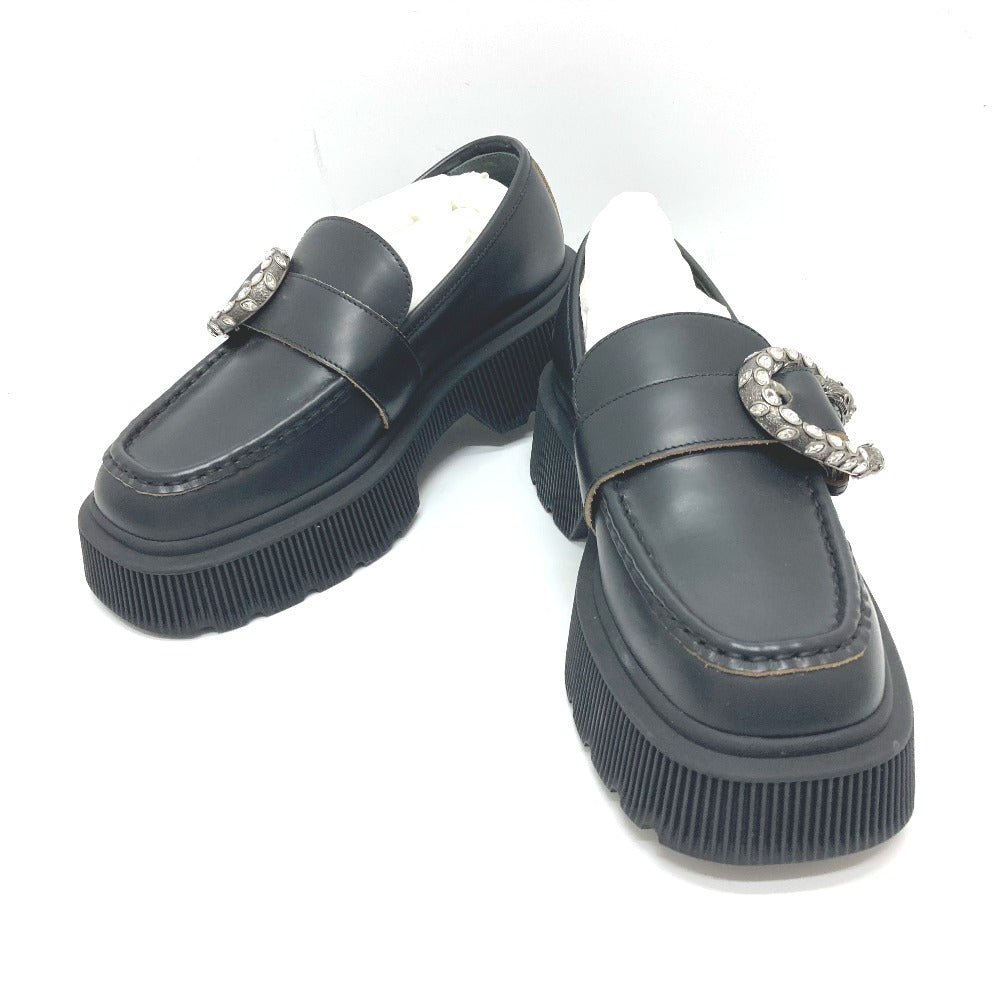 GUCCI loafers leather black Duonysus Women 34 1/2 Used