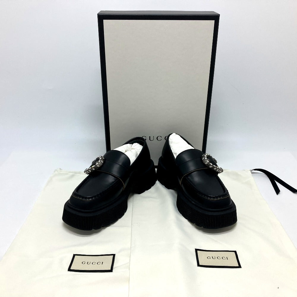 GUCCI loafers leather black Duonysus Women 34 1/2 Used