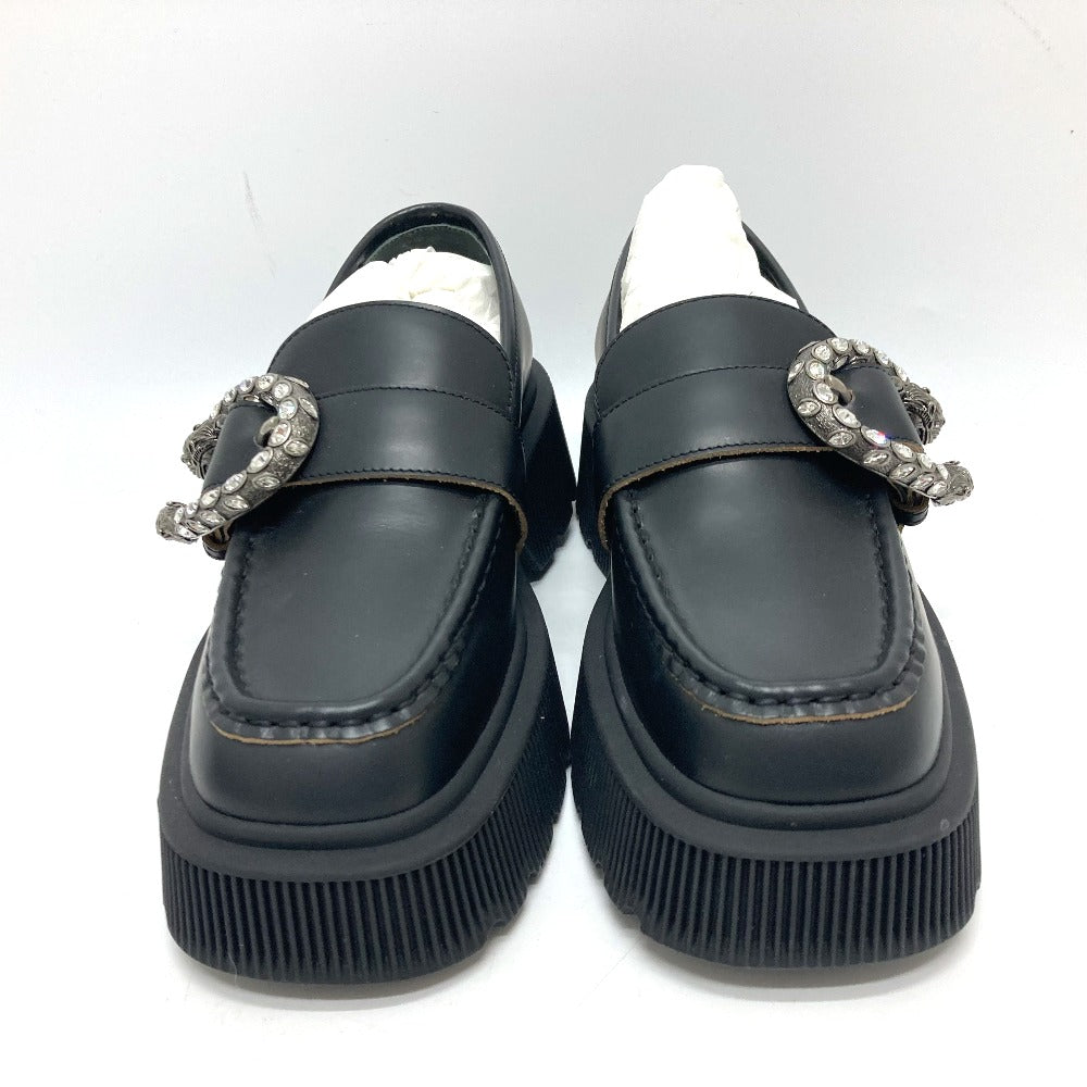 GUCCI loafers leather black Duonysus Women 34 1/2 Used