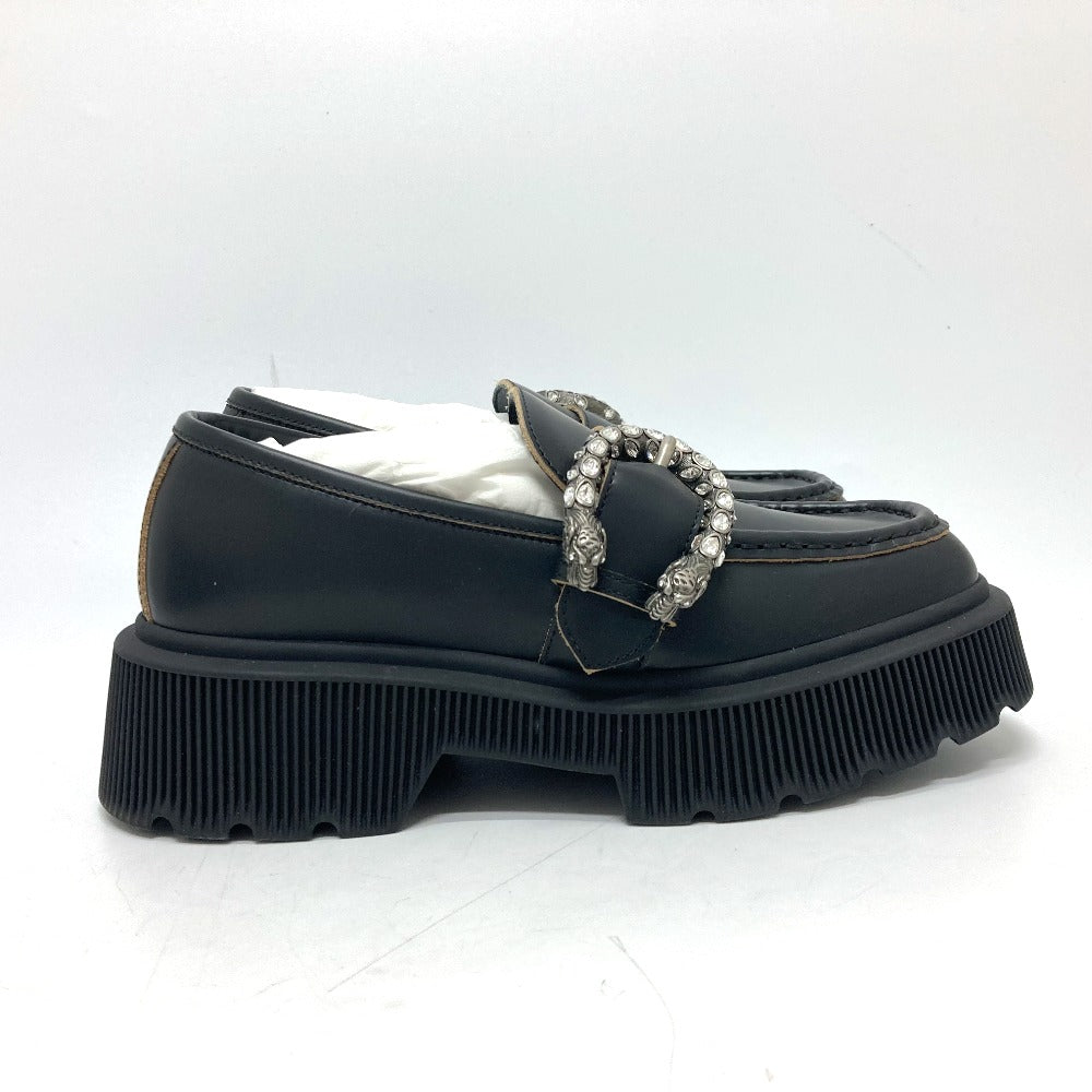 GUCCI loafers leather black Duonysus Women 34 1/2 Used