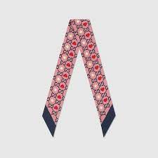 Gucci Patterned Silk Neck Bow with GG, Hearts and Stars