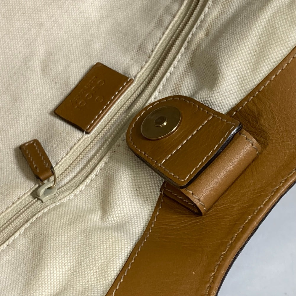 GUCCI Tote Bag 211944 Canvas / leather beige Bag Sukey Women Secondhand