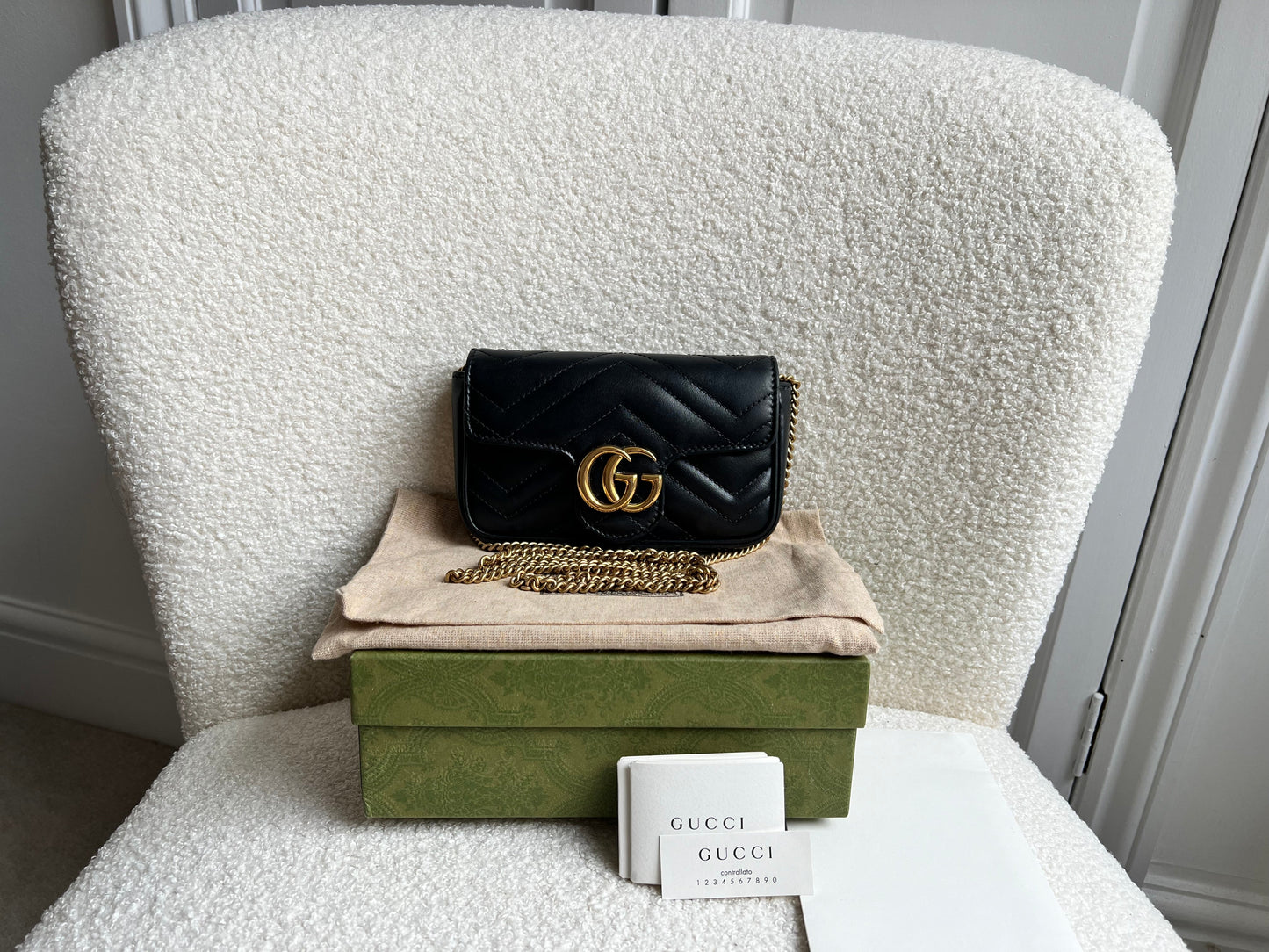 Gucci GG Black Marmont Super Mini Shoulder Bag (RRP £985)
