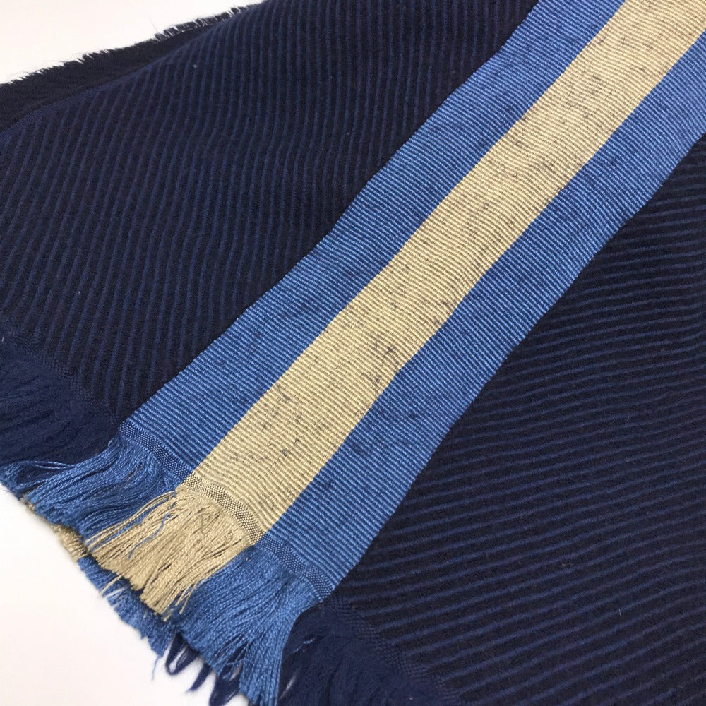 GUCCI Scarf Wool, Silk Navy type Men's Women's Unisex Sherry line unisex(Unisex) Used