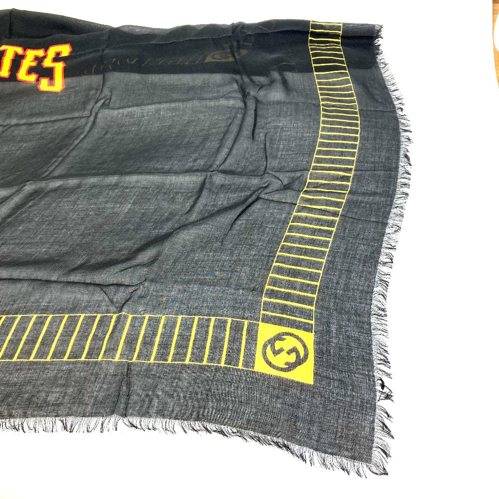 GUCCI Stall 535071 Rayon black Apparel MLB collaboration scarf Women Used