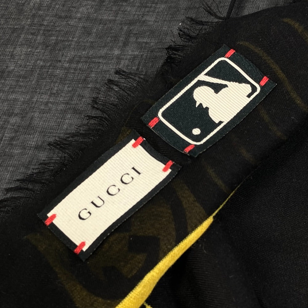 GUCCI Stall 535071 Rayon black Apparel MLB collaboration scarf Women Used