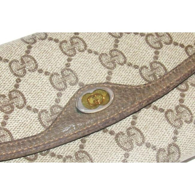 Gucci Brown Guccissima Print Xl Early Tri Fold Continental Wallet