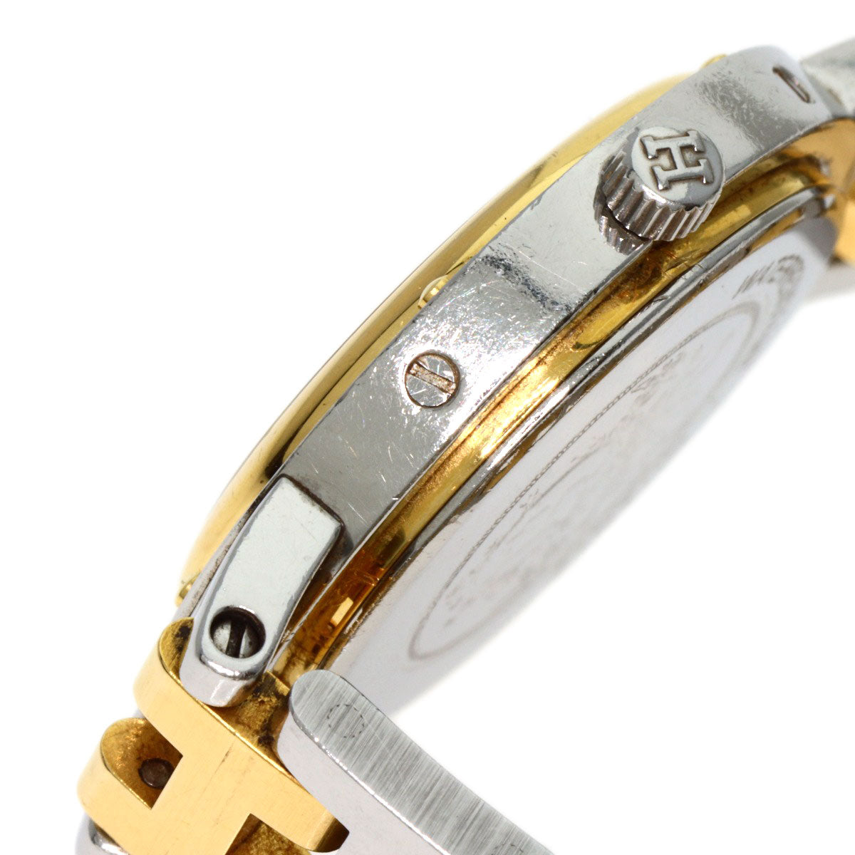 HERMES Watches Quartz Stainless Steel , SSxGP gold Clipper Old Belt Ivory dial Women Used