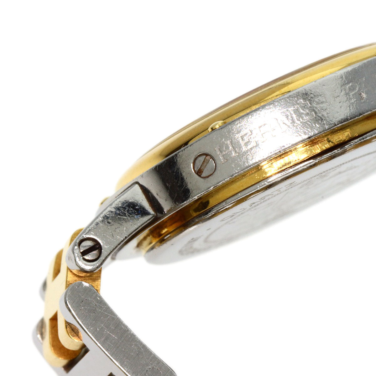 HERMES Watches Quartz Stainless Steel , SSxGP gold Clipper Old Belt Ivory dial Women Used