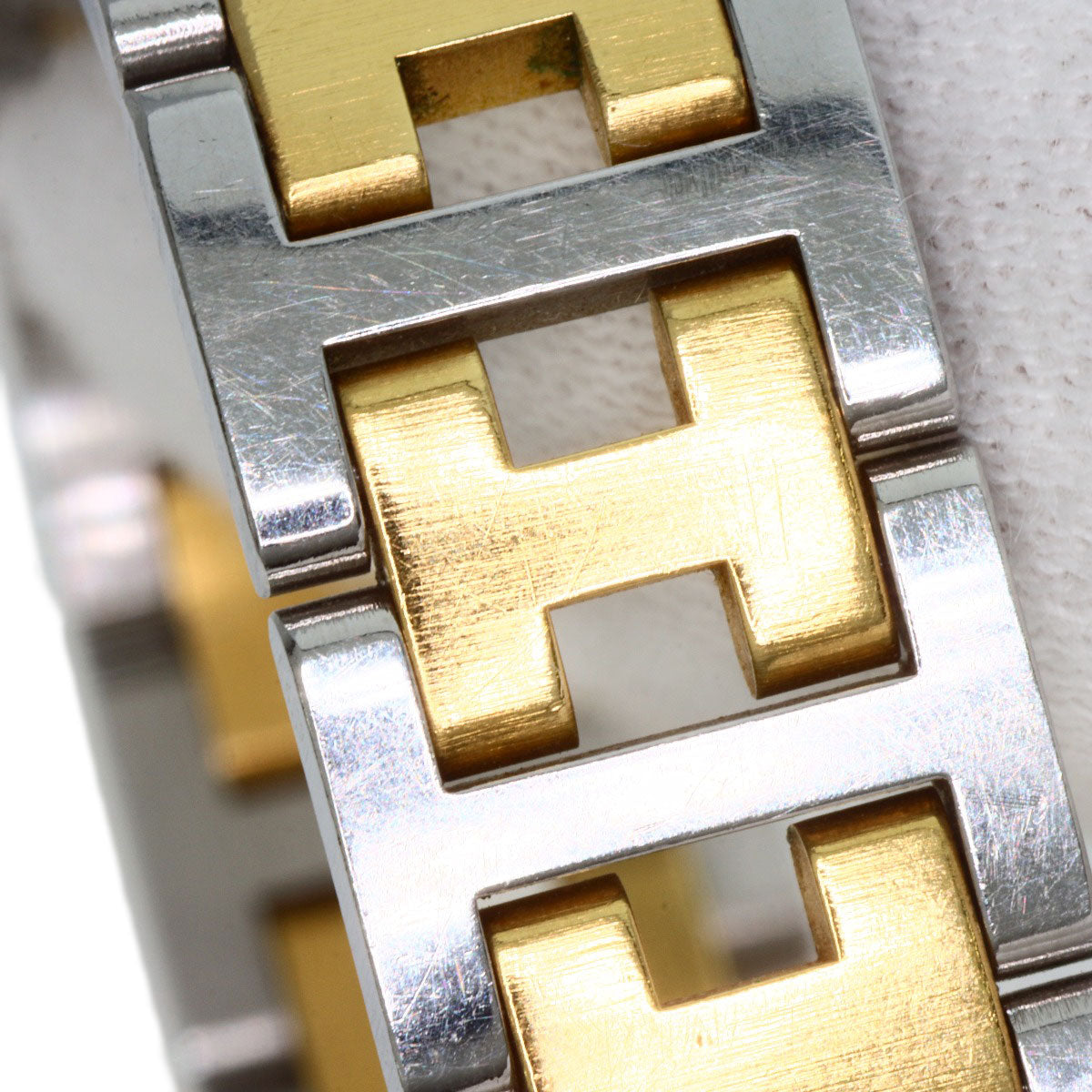 HERMES Watches Quartz Stainless Steel , SSxGP gold Clipper Old Belt Ivory dial Women Used