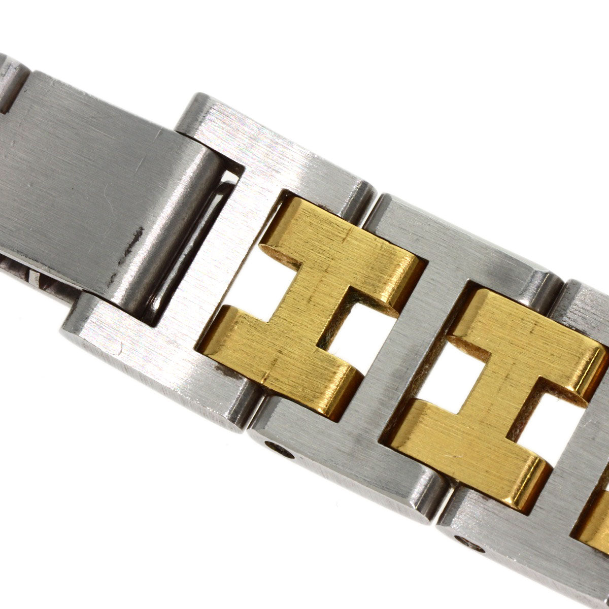 HERMES Watches Quartz Stainless Steel , SSxGP gold Clipper Old Belt Ivory dial Women Used