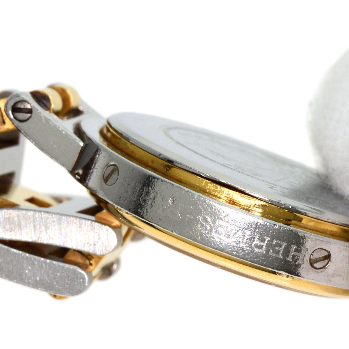 HERMES Watches Quartz Stainless Steel , SSxGP gold Clipper Old Belt Ivory dial Women Used