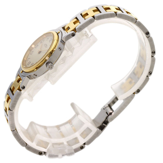 HERMES Watches Quartz Stainless Steel , SSxGP gold Clipper Old Belt Ivory dial Women Used