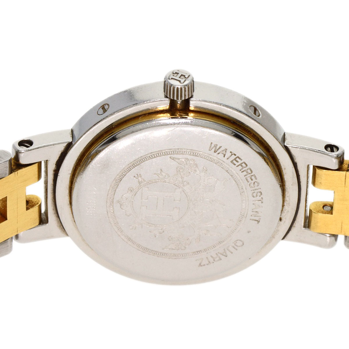HERMES Watches Quartz Stainless Steel , SSxGP gold Clipper Old Belt Ivory dial Women Used