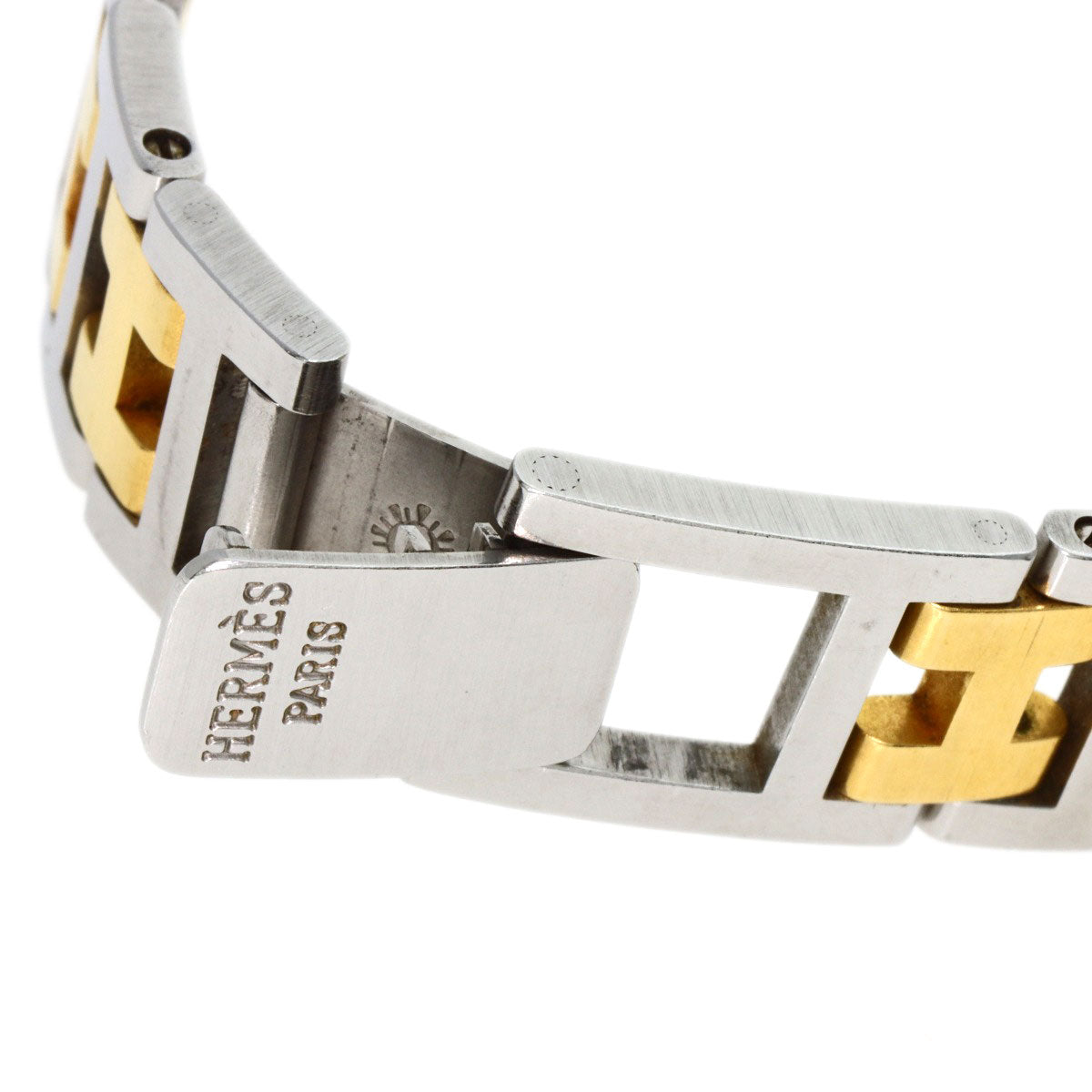 HERMES Watches Quartz Stainless Steel , SSxGP gold Clipper Old Belt Ivory dial Women Used