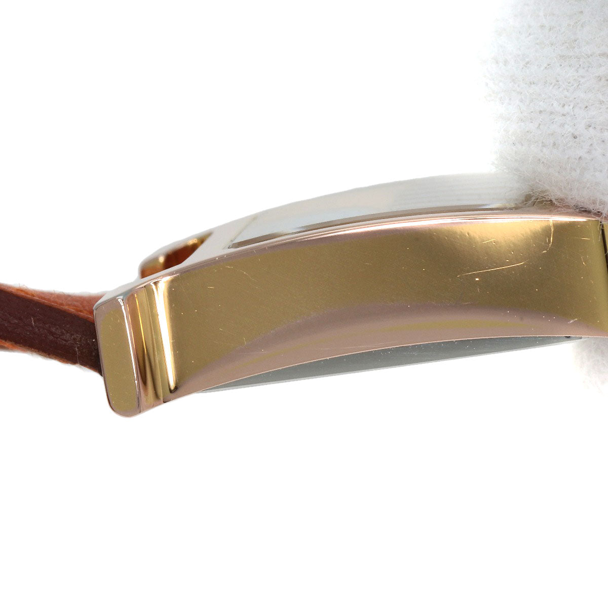HERMES Watches Quartz HH1.101 PGP, leather gold H watch mini white dial Women Used