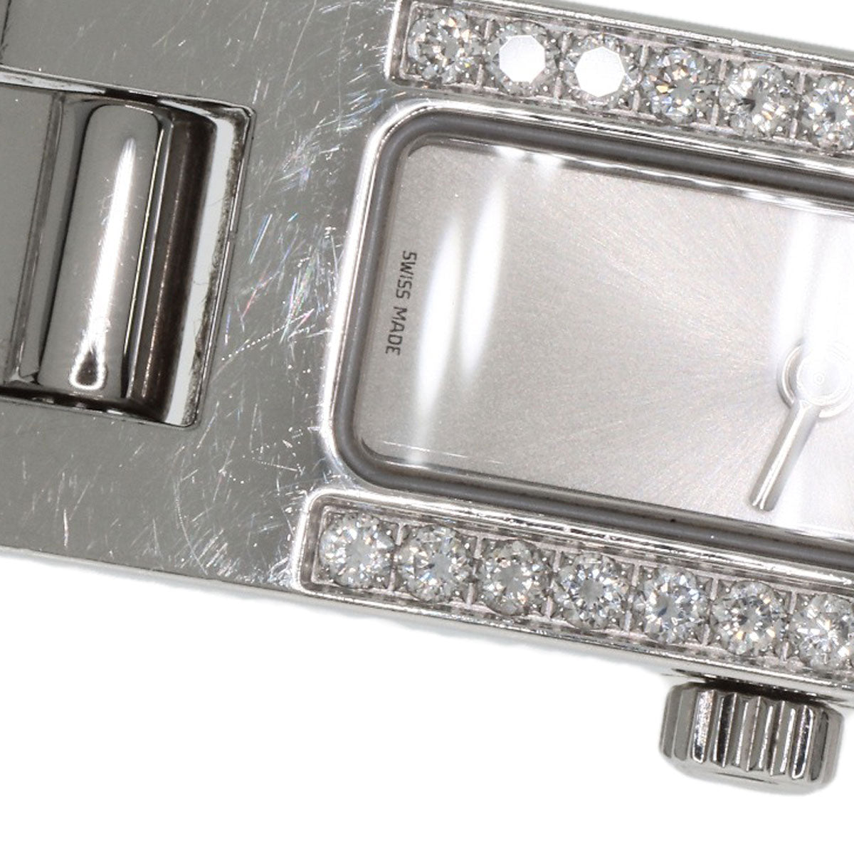 GUCCI Watches Quartz 3900L Stainless Steel , Stainless Steel Silver Diamond Bezel Silver dial Women Used