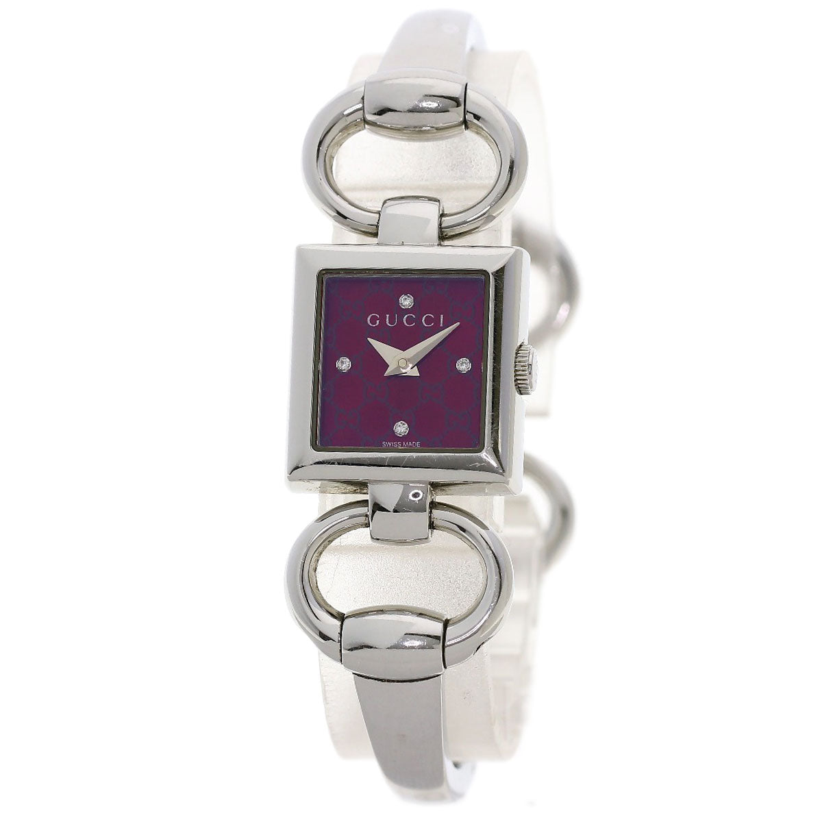 GUCCI Watches Quartz 120 Stainless Steel , Stainless Steel Silver Tornavoni 4P Diamond Red dial Women Used