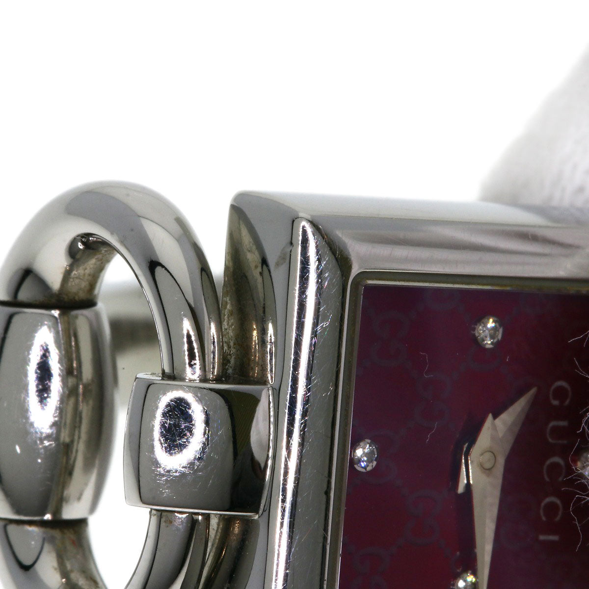 GUCCI Watches Quartz 120 Stainless Steel , Stainless Steel Silver Tornavoni 4P Diamond Red dial Women Used